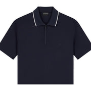 Emporio Armani Lyocell Blend Jersey Navy Polo Shirt