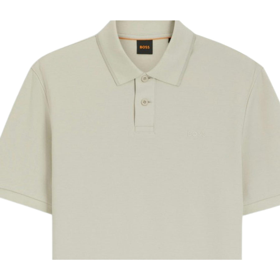 BOSS Phoenix Cotton Pique Regular Fit Beige Polo Shirt