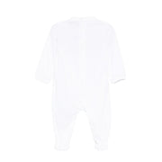 Moschino Baby Print Logo White Babygrow