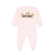 Moschino Baby Print Logo Pink Babygrow