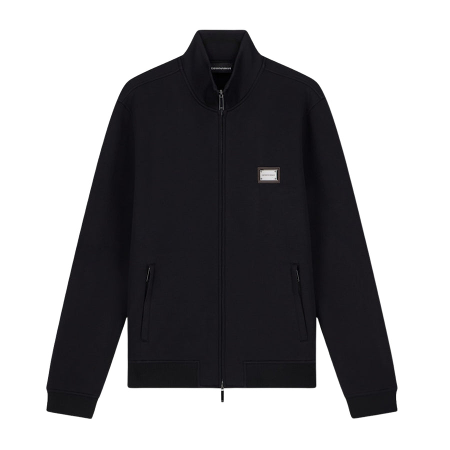 Emporio Armani Regular Fit Logo Plaque Zip Sweatshirt