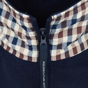Aquascutum Active Heavy Piquet Collar Zip Navy Polo Sweatshirt