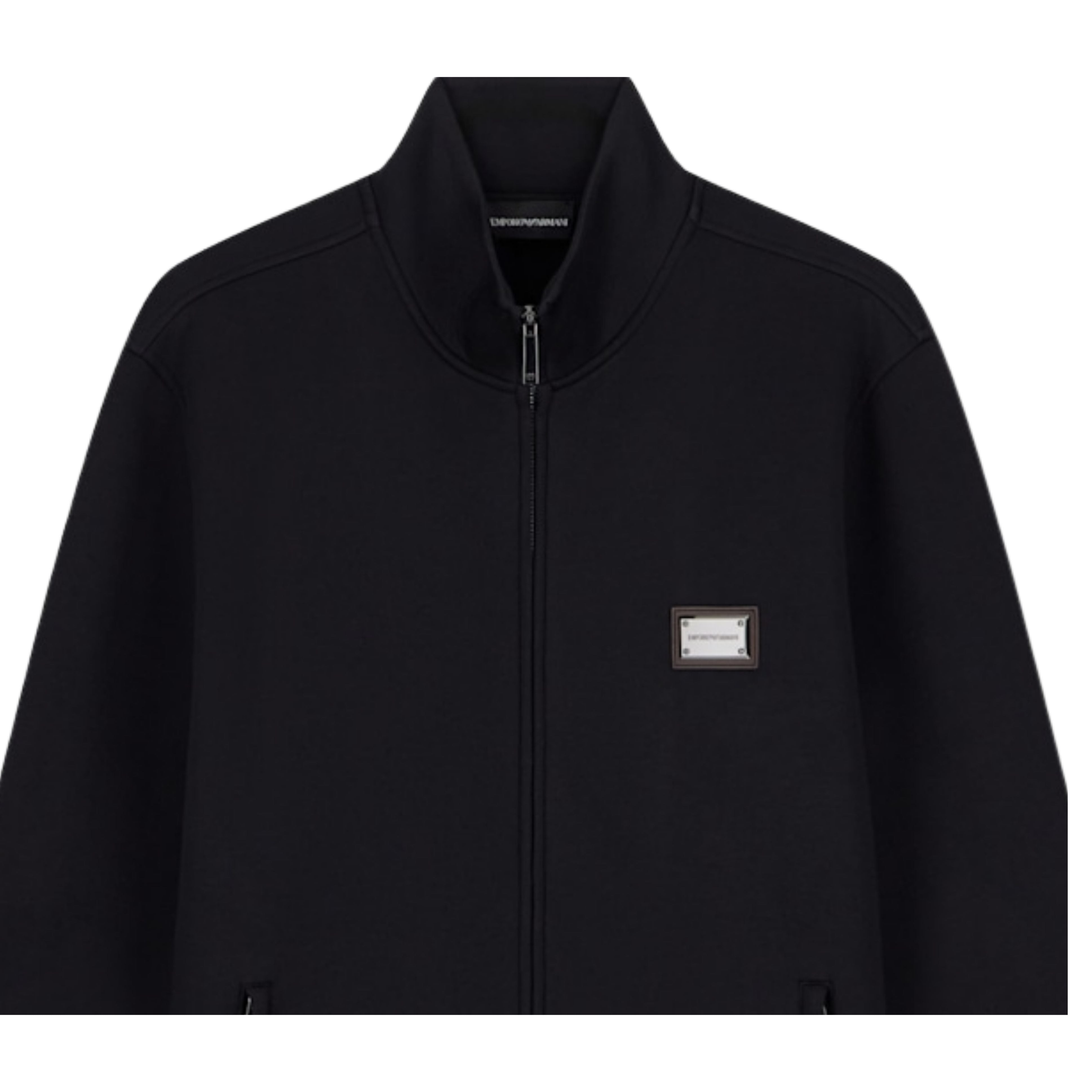 Emporio Armani Regular Fit Logo Plaque Zip Sweatshirt