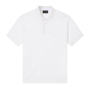 Emporio Armani Stretch Pique Embroidered Eagle Off-White Polo Shirt