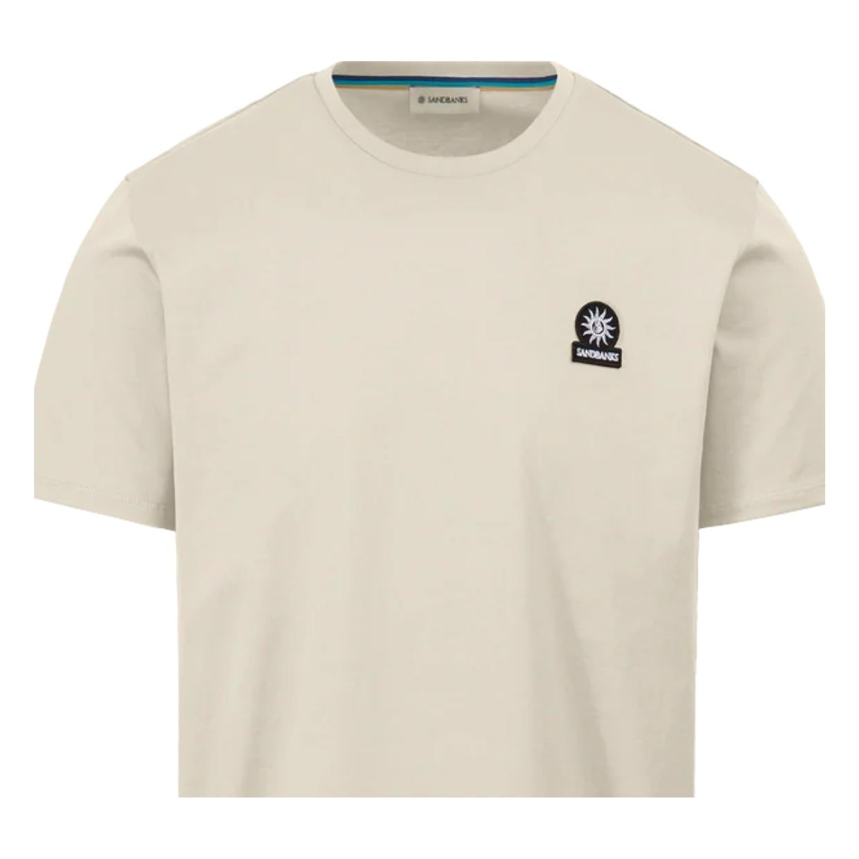 Sandbanks Logo Badge Slim Fit Stone T-Shirt