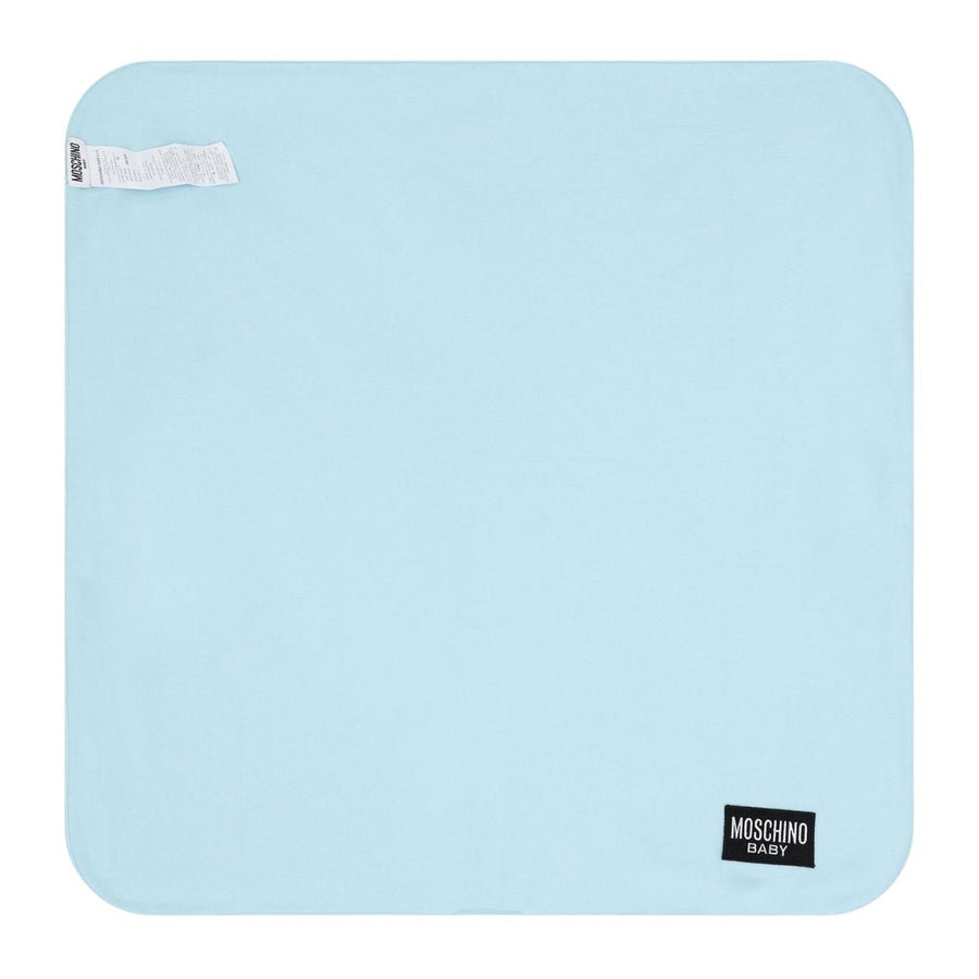 Moschino Baby Print Teddy Bear Sky Blue Blanket