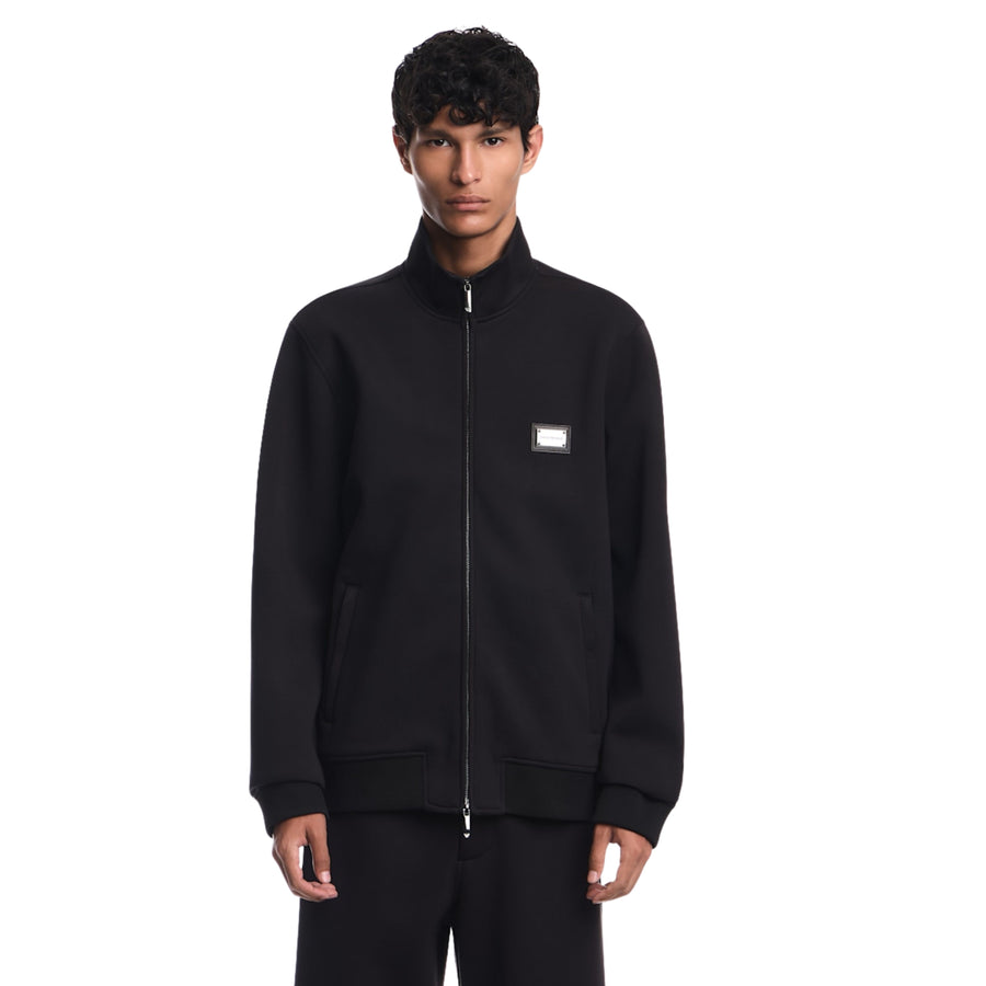 Emporio Armani Regular Fit Logo Plaque Zip Sweatshirt