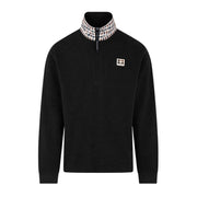 Aquascutum Active Heavy Piquet Collar Zip Black Polo Sweatshirt