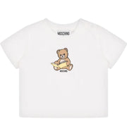 Moschino Baby Teddy Bear Print Off-White T-Shirt
