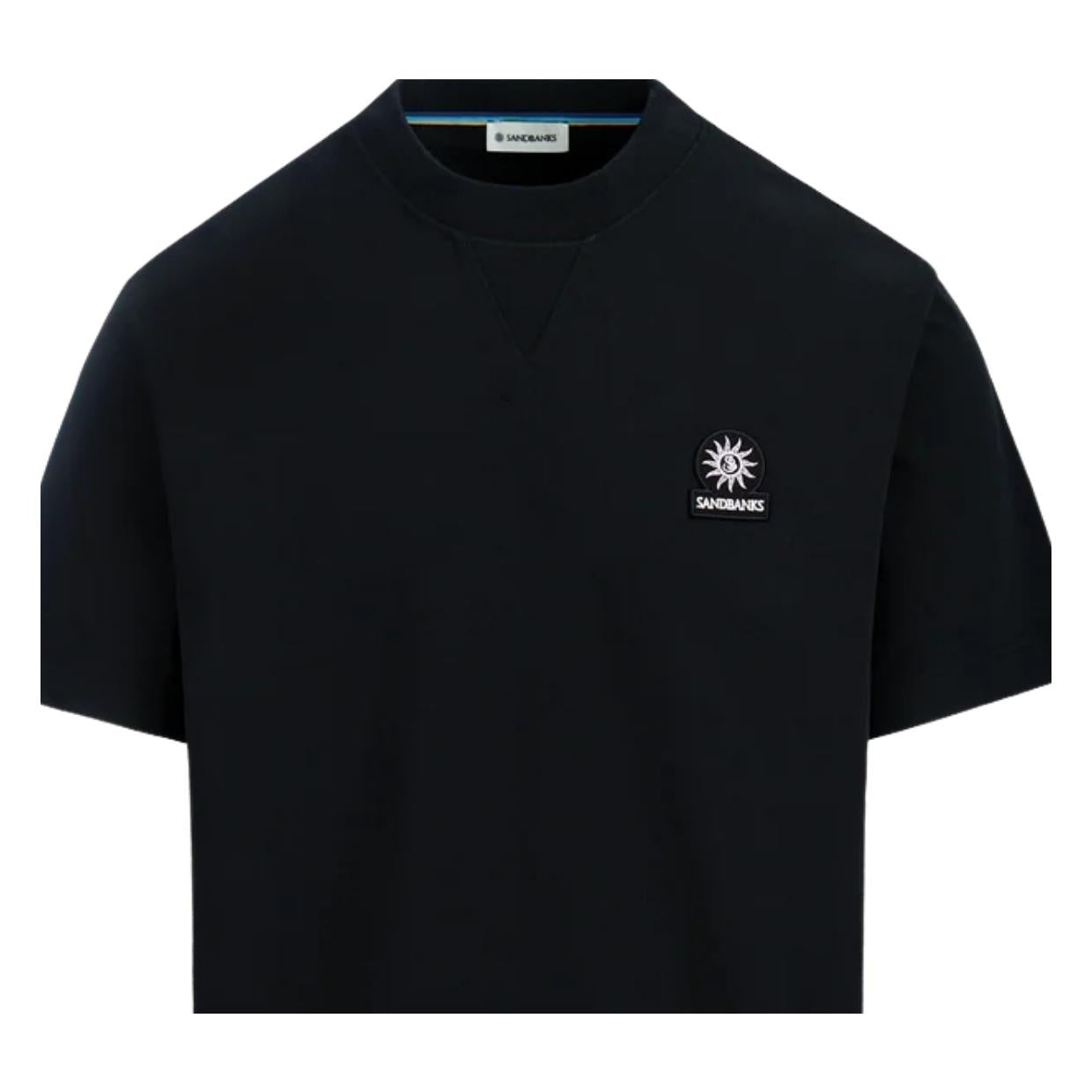 Sandbanks Relaxed Fit Double Jersey Black Sweat T-Shirt