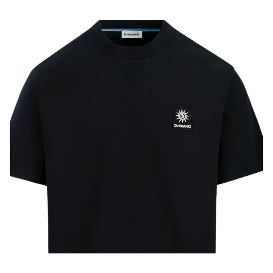 Sandbanks Relaxed Fit Double Jersey Black Sweat T-Shirt