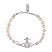 Vivienne Westwood Olympia Pearl Platinum Creamrose Pearl Bracelet