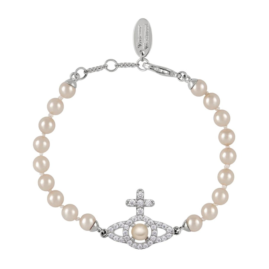 Vivienne Westwood Olympia Pearl Platinum Creamrose Pearl Bracelet