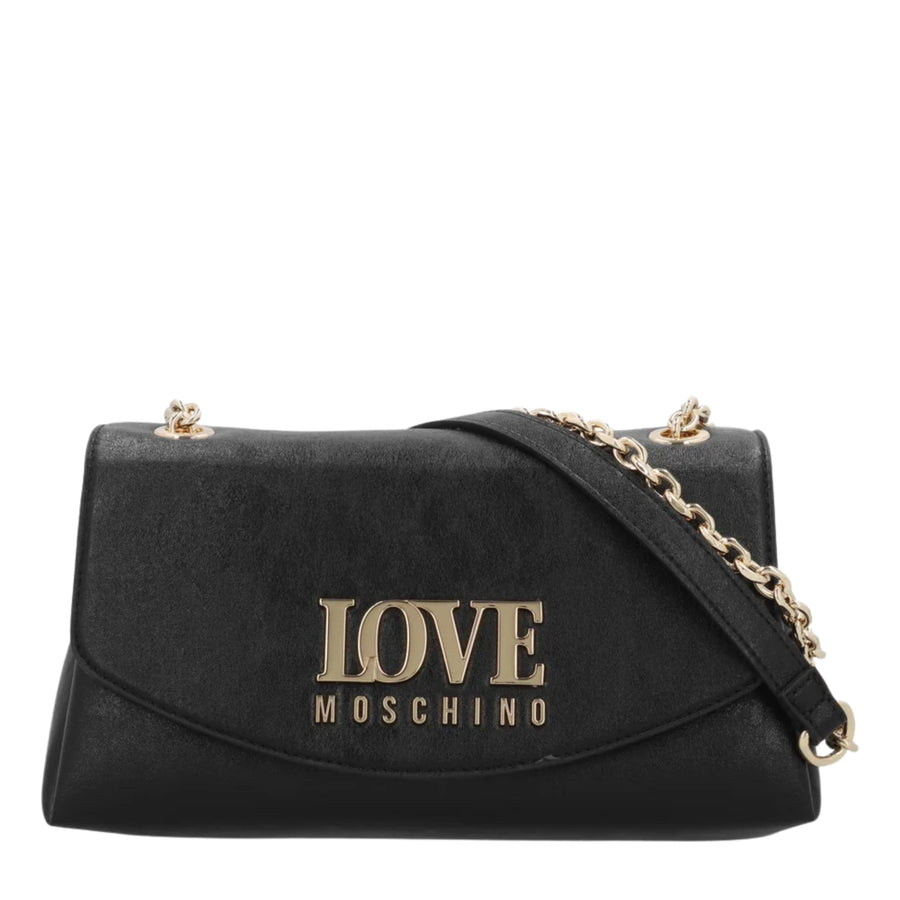 Love Moschino Gold Tone Logo Black Shoulder Bag