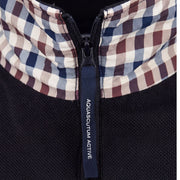 Aquascutum Active Heavy Piquet Collar Zip Black Polo Sweatshirt
