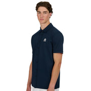 Sandbanks Full-Button Interlock Navy Shirt