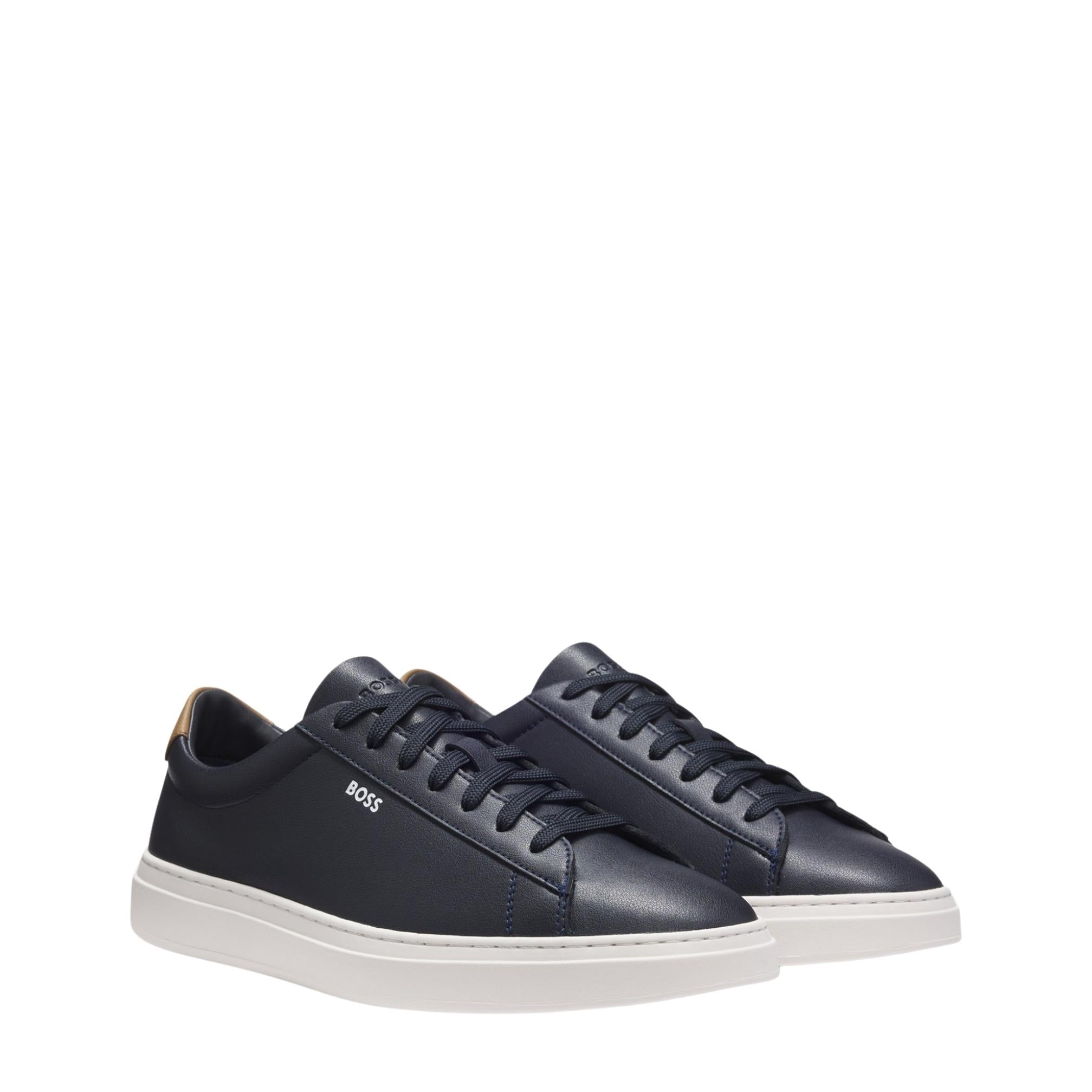 BOSS Kieran Signature Stripe Dark Blue Cupsole Trainers