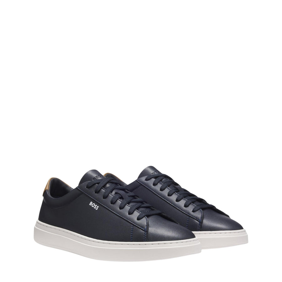 BOSS Kieran Signature Stripe Dark Blue Cupsole Trainers