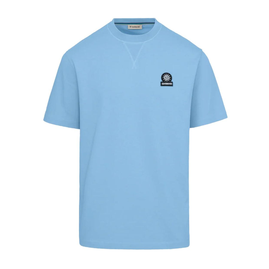 Sandbanks Relaxed Fit Double Jersey Dusty Blue Sweat T-Shirt