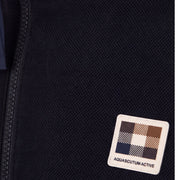 Aquascutum Active Heavy Piquet Collar Zip Black Polo Sweatshirt
