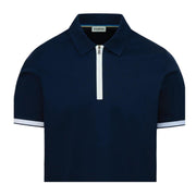 Sandbanks Silicone Zip Navy Polo Shirt