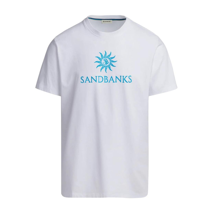 Sandbanks Rope Embroidery Logo White T-Shirt