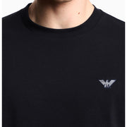Emporio Armani Embroidered Slim Fit Cotton Jersey Dark Navy T-Shirt