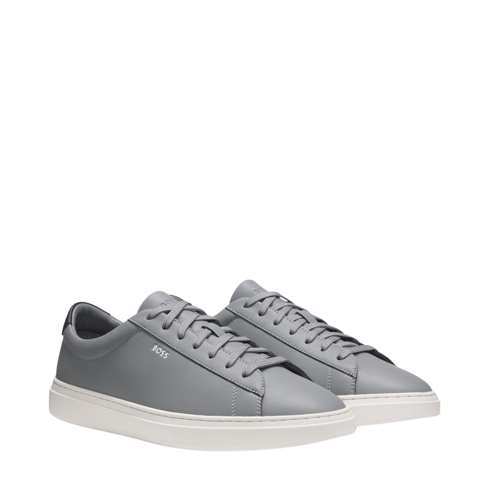 BOSS Kieran Signature Stripe Grey Cupsole Trainers