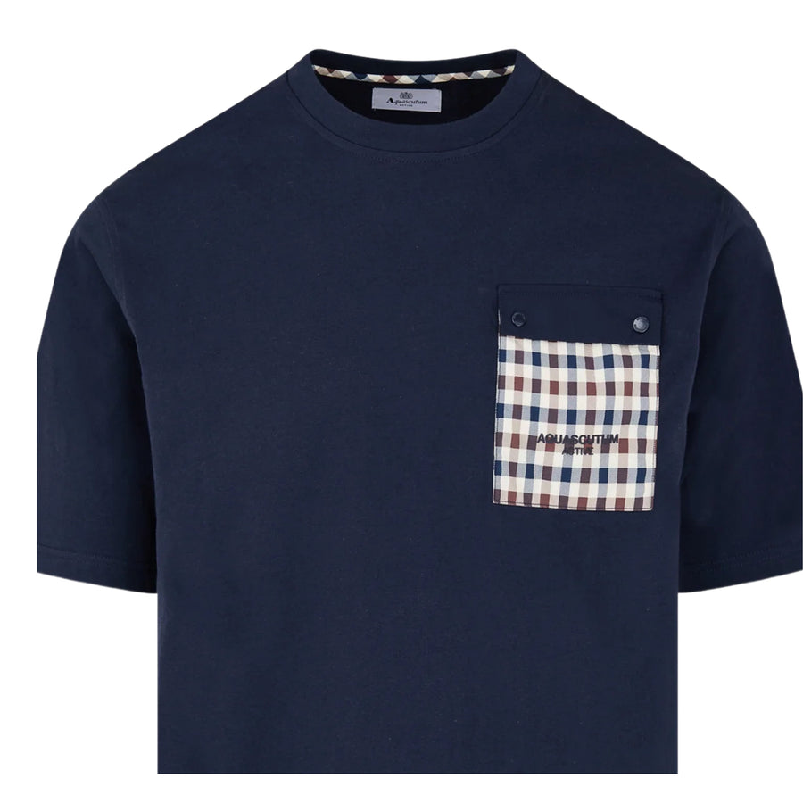 Aquascutum Active Tech Pocket Navy T-Shirt