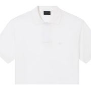 Emporio Armani Off White Cotton Lyocell Polo Shirt