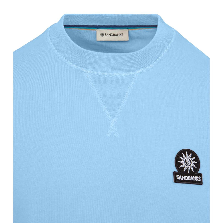 Sandbanks Relaxed Fit Double Jersey Dusty Blue Sweat T-Shirt