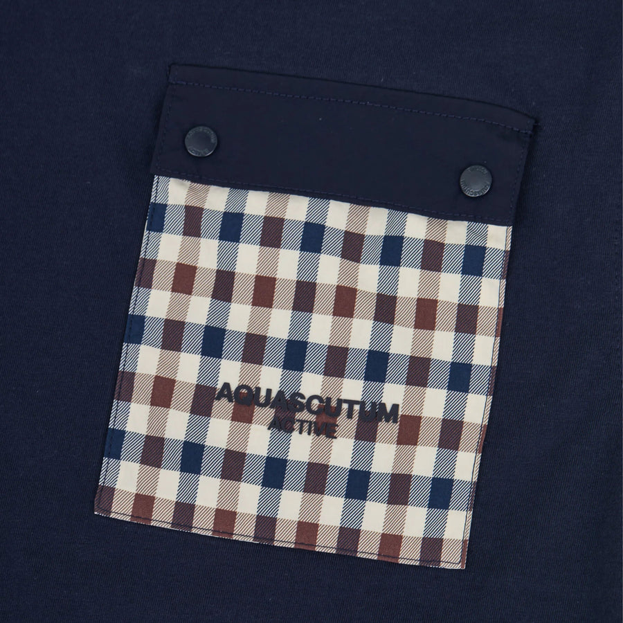 Aquascutum Active Tech Pocket Navy T-Shirt