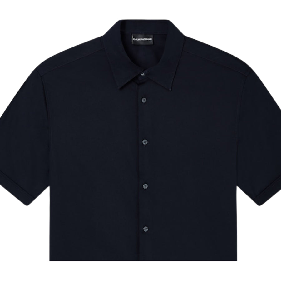 Emporio Armani Pima Cotton Short Sleeve Dark Navy Shirt