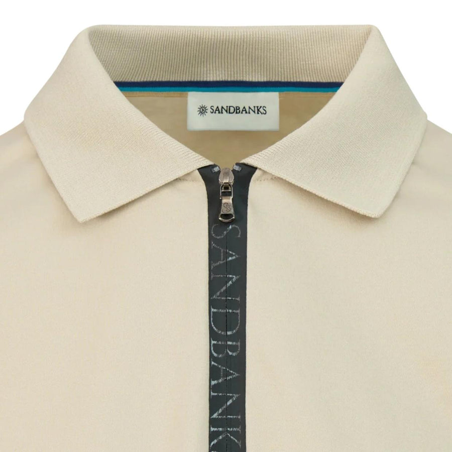 Sandbanks Silicone Zip Stone Polo Shirt