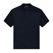 Emporio Armani Dark Navy Cotton Lyocell Polo Shirt