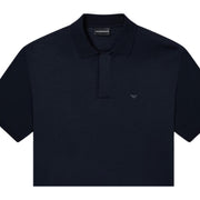 Emporio Armani Dark Navy Cotton Lyocell Polo Shirt