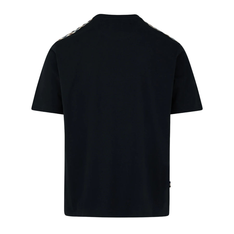 Aquascutum Active Club Check Shoulder Black T-Shirt