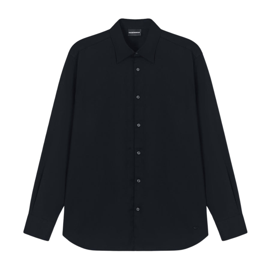 Emporio Armani Pima Cotton Long Sleeve Dark Navy Shirt
