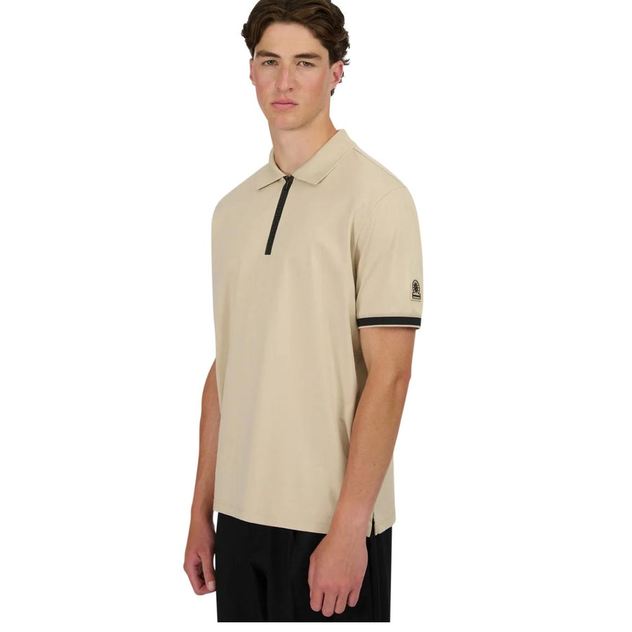 Sandbanks Silicone Zip Stone Polo Shirt