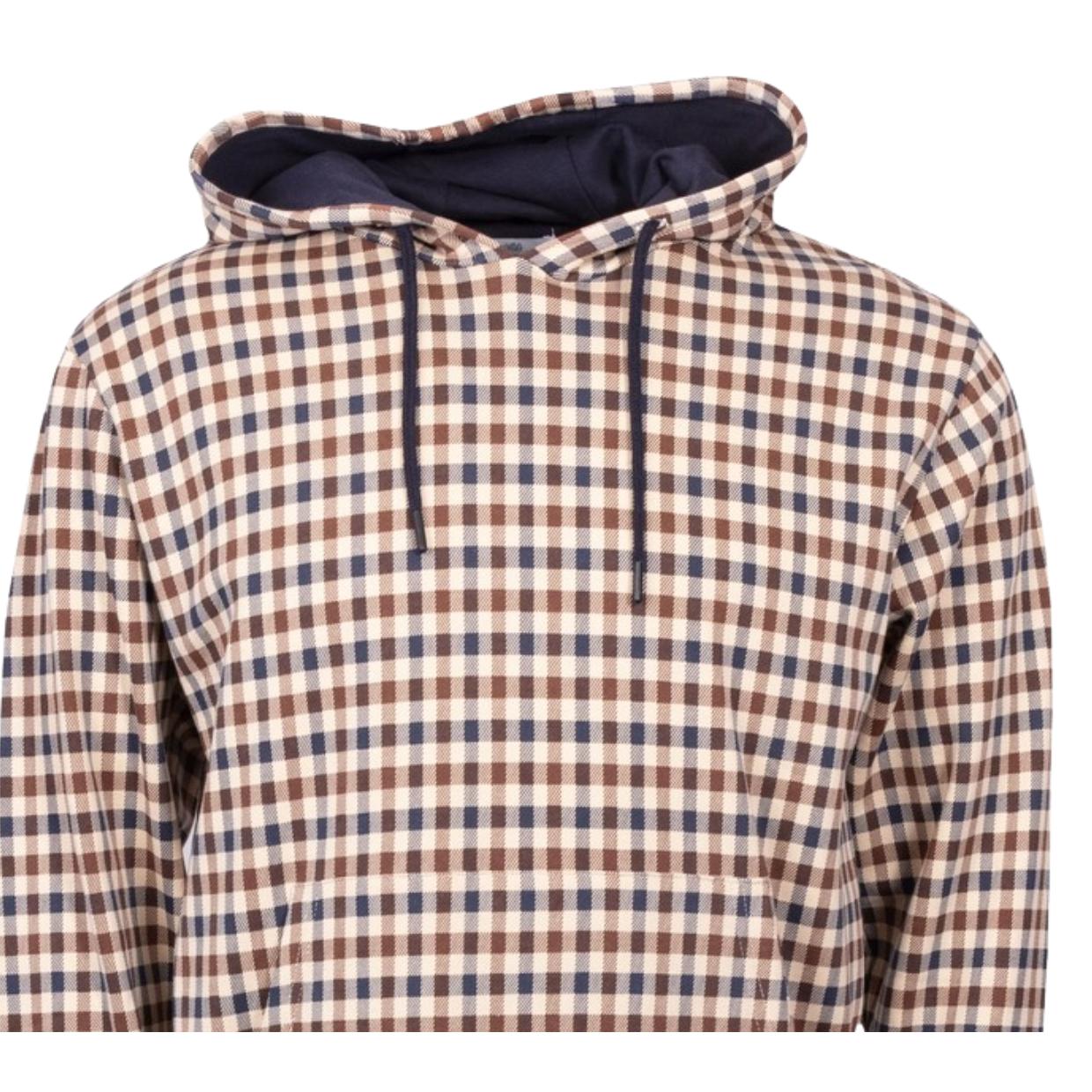 Aquascutum Active Club Check Navy Hoodie
