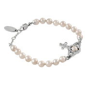 Vivienne Westwood Olympia Pearl Platinum Creamrose Pearl Bracelet