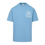 Sandbanks Raised Rubber Logo Double Jersey Dusty Blue T-Shirt