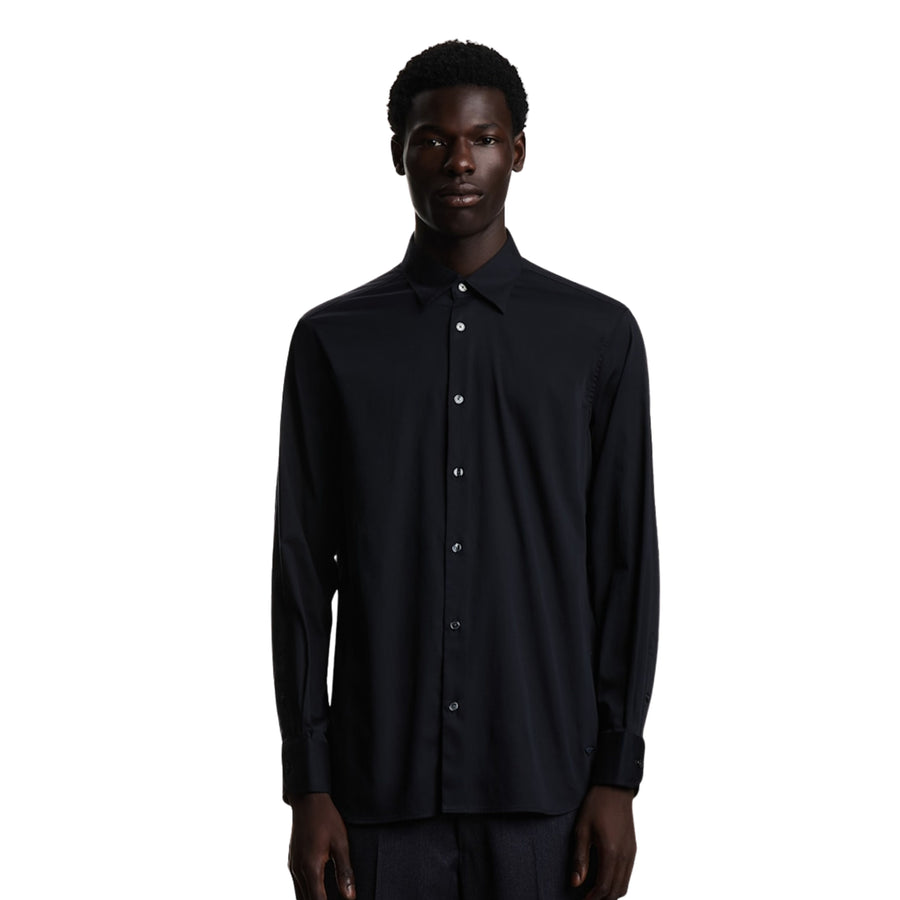 Emporio Armani Pima Cotton Long Sleeve Dark Navy Shirt