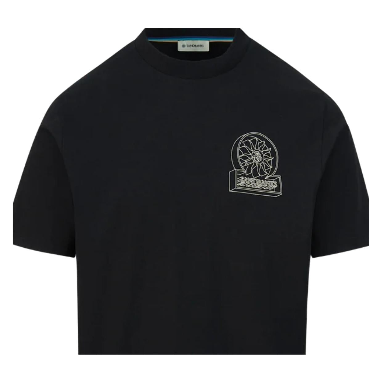 Sandbank 3D Logo Print Black T-Shirt