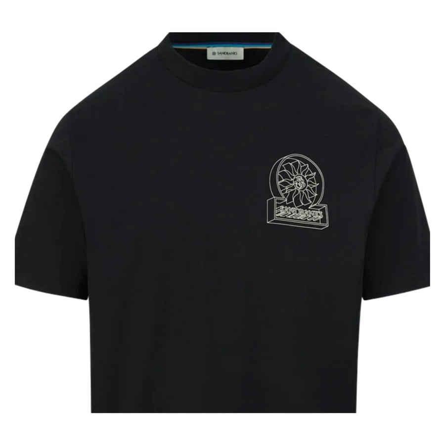 Sandbank 3D Logo Print Black T-Shirt