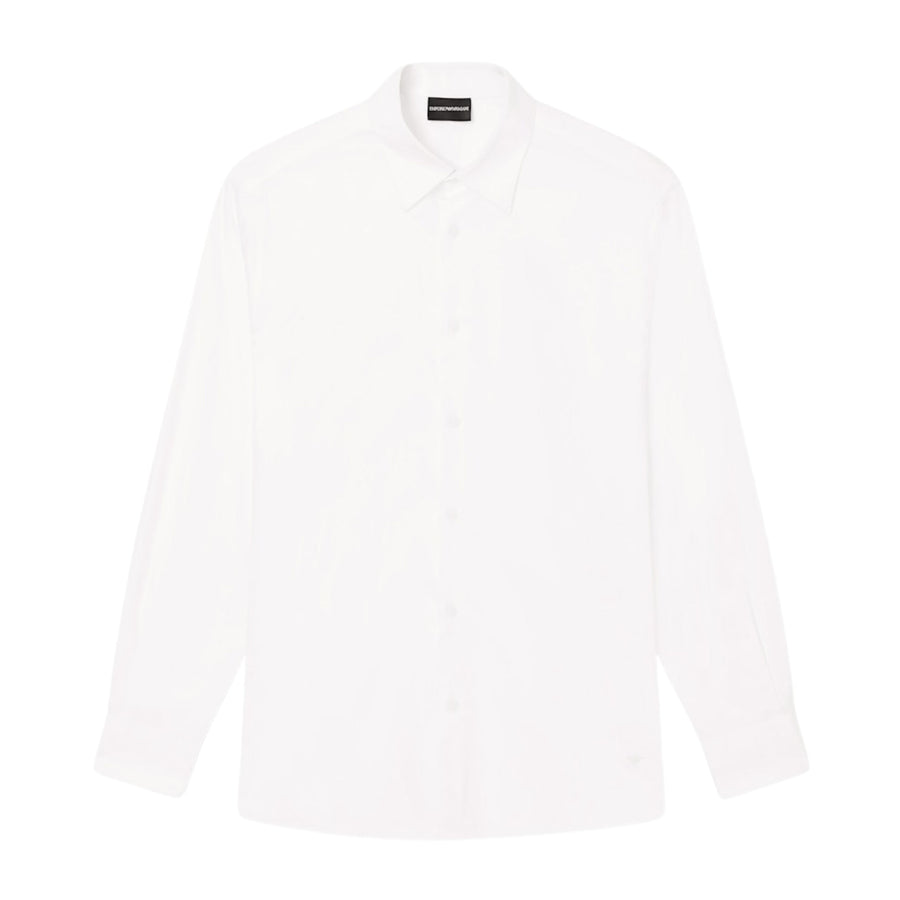 Emporio Armani Pima Cotton Long Sleeve White Shirt