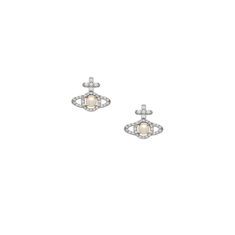 Vivienne Westwood Olympia Pearl Platinum Creamrose Earrings