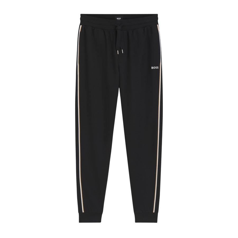 BOSS Embroidered Logo Stripe Black Sweat Pants