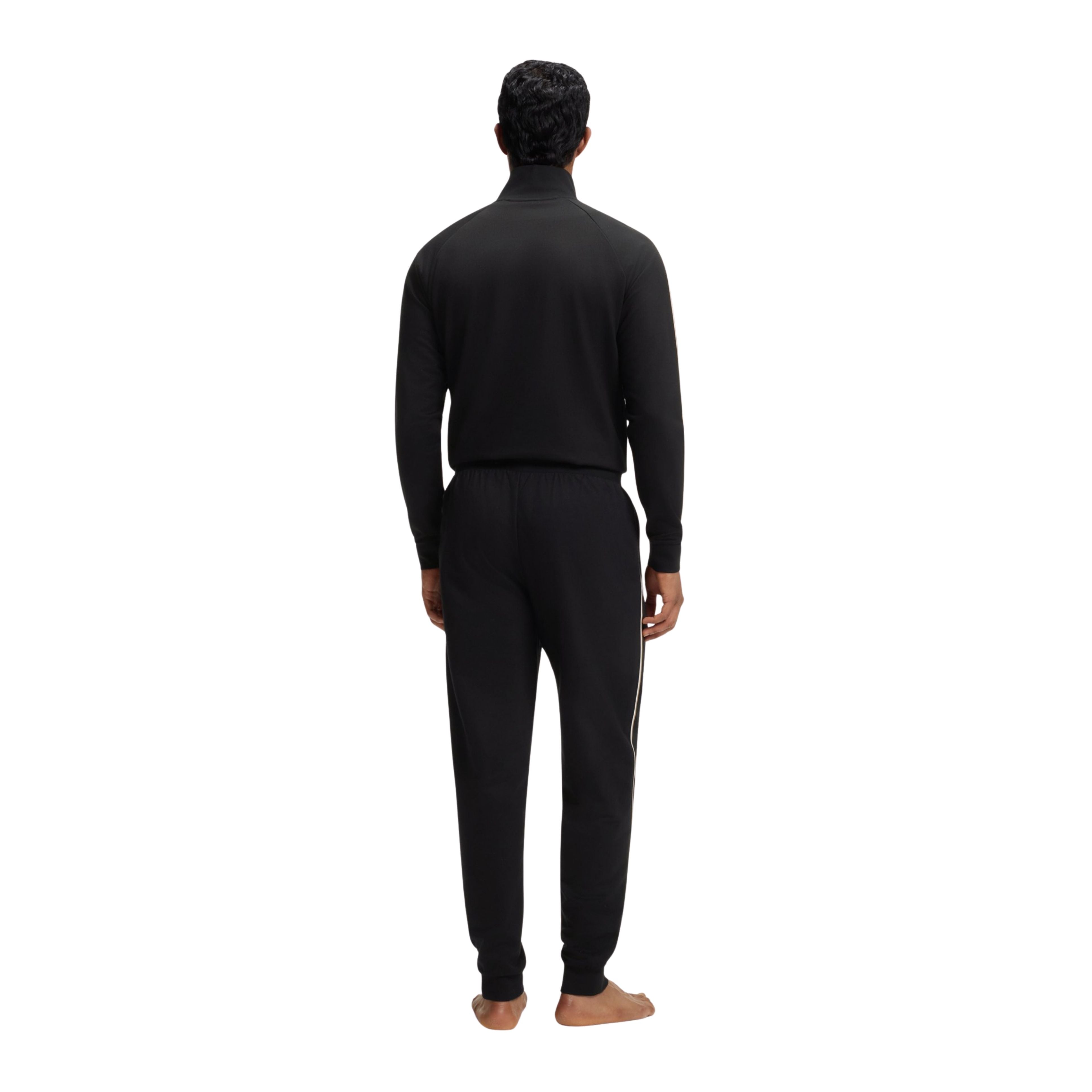 BOSS Embroidered Logo Stripe Black Sweat Pants