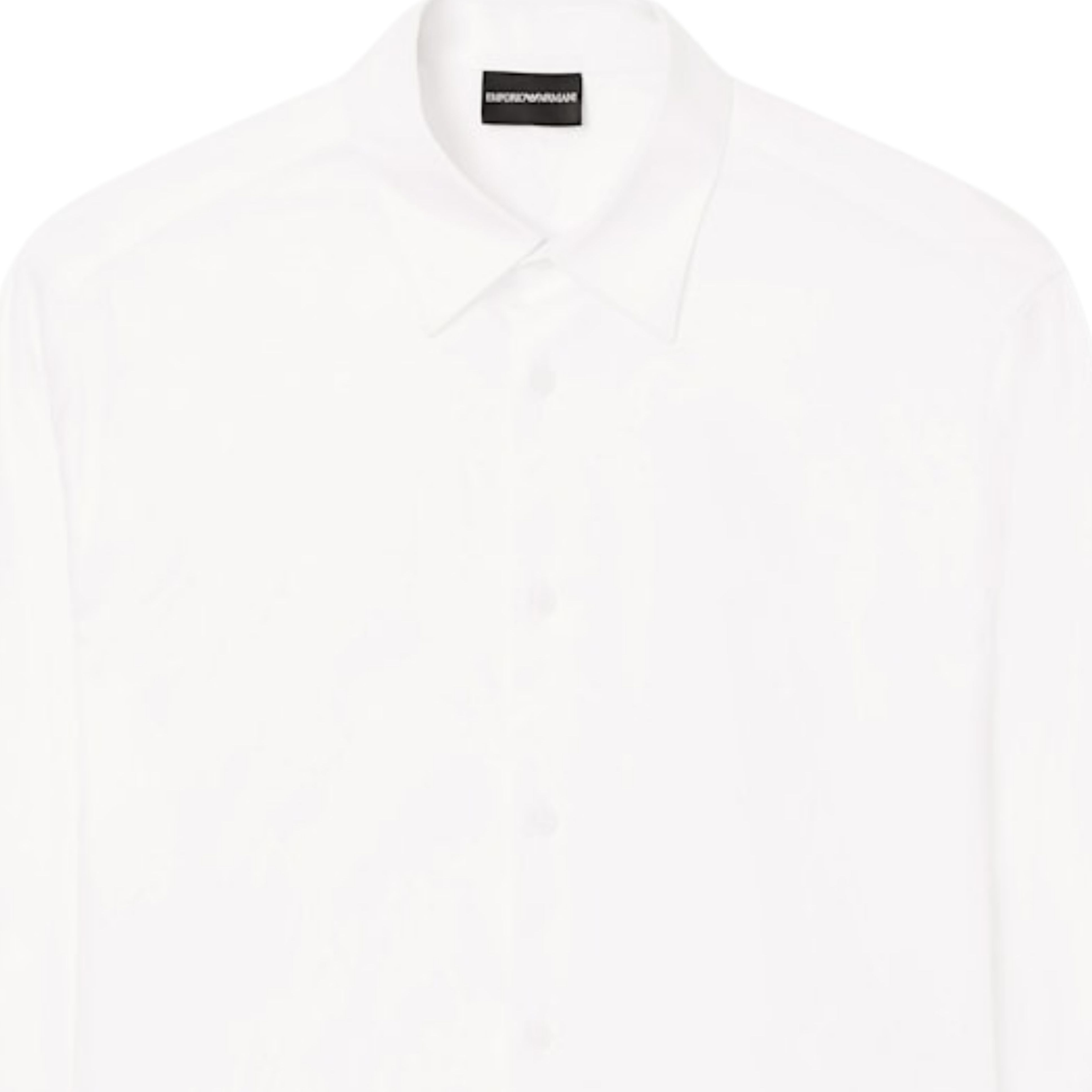 Emporio Armani Pima Cotton Long Sleeve White Shirt